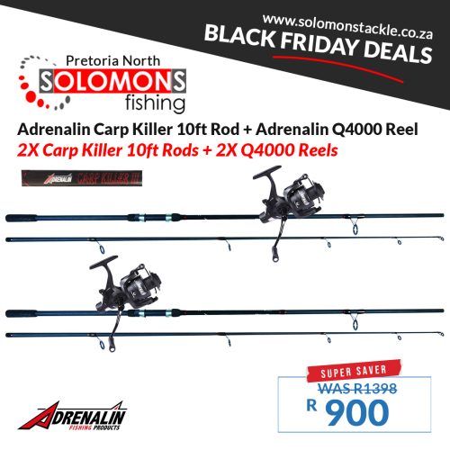 Adrenalin Carp Killer III 10ft Combo with 2 rods and 2 Q4000 reels at a discounted price during black friday sale