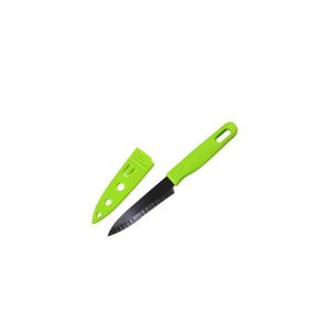 Adrenalin Neon Bait Knife with green handle and sheath – compact fishing tool in South Africa