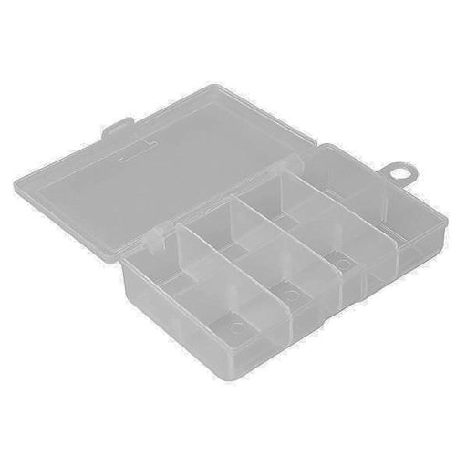 ADR Tackle Box Transparent/Org - Compact tackle storage box for fishing gear in South Africa.