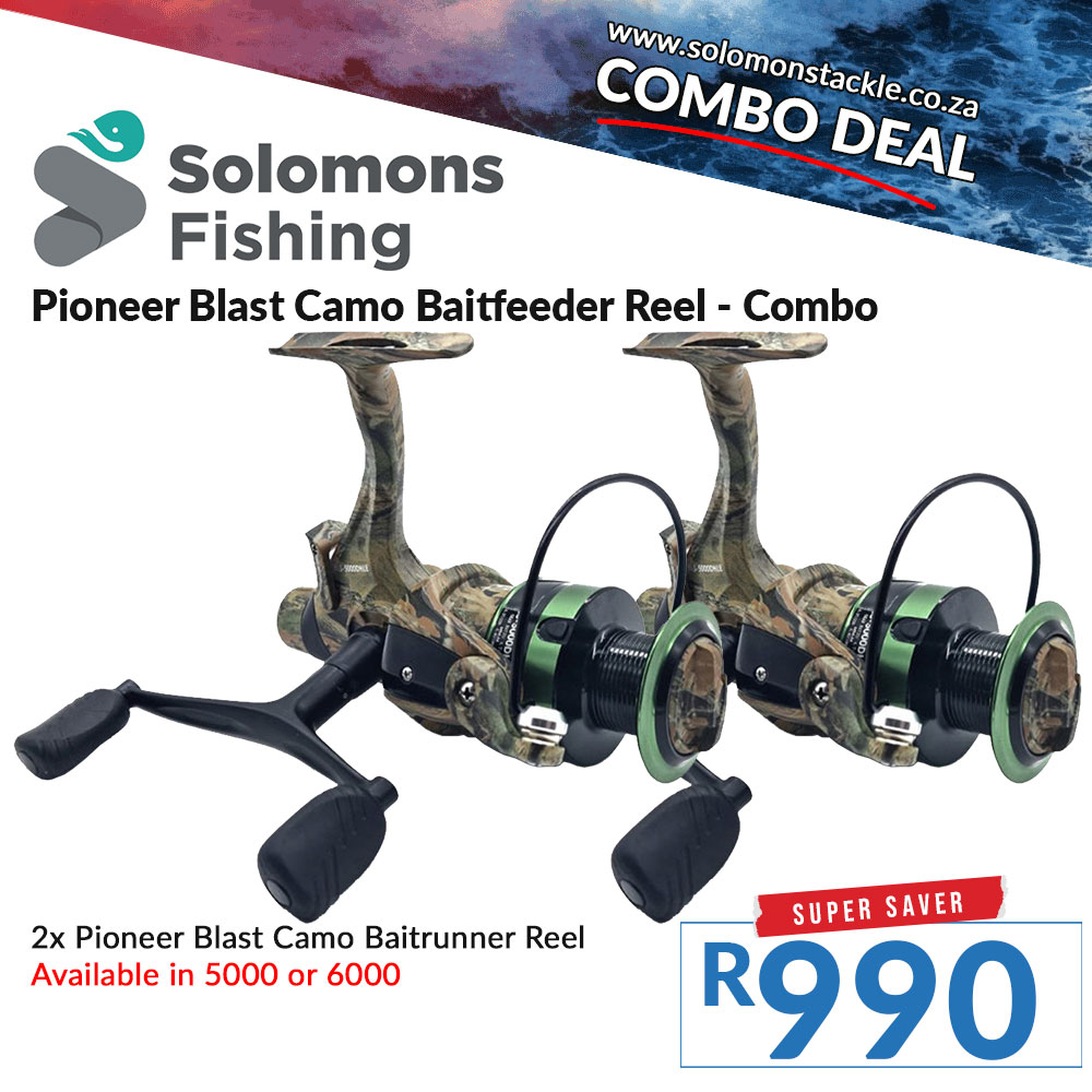 Pioneer Blast Camo Baitrunner Reel - Combo Deal