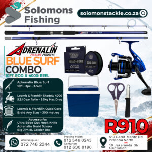 Adrenalin Blue Surf 10ft Fishing Combo (20lb Braid)