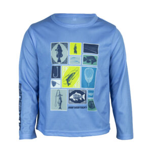 Sensation Kids Long Sleeve Shirt Blue Stamps