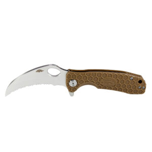 Honey Badger Claw Serrated – Large Tan Knife