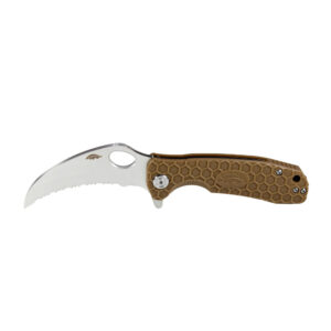 Honey Badger Claw Serrated – Small Tan Knife