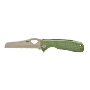 Honey Badger Rescue Serrated – Large Green Knife