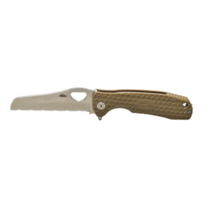 Honey Badger Rescue Serrated – Large Tan Knife
