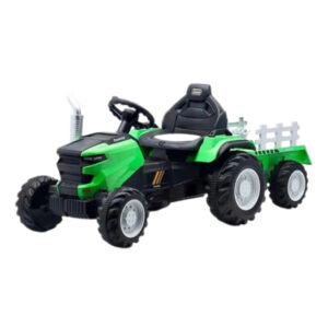 Green Tractor - Electric Kiddies Cart with Trailer