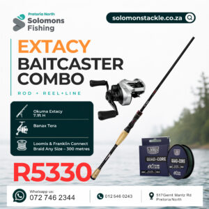 Okuma Extasy Baitcaster Combo – 7.10ft Rod (30lb Braid)